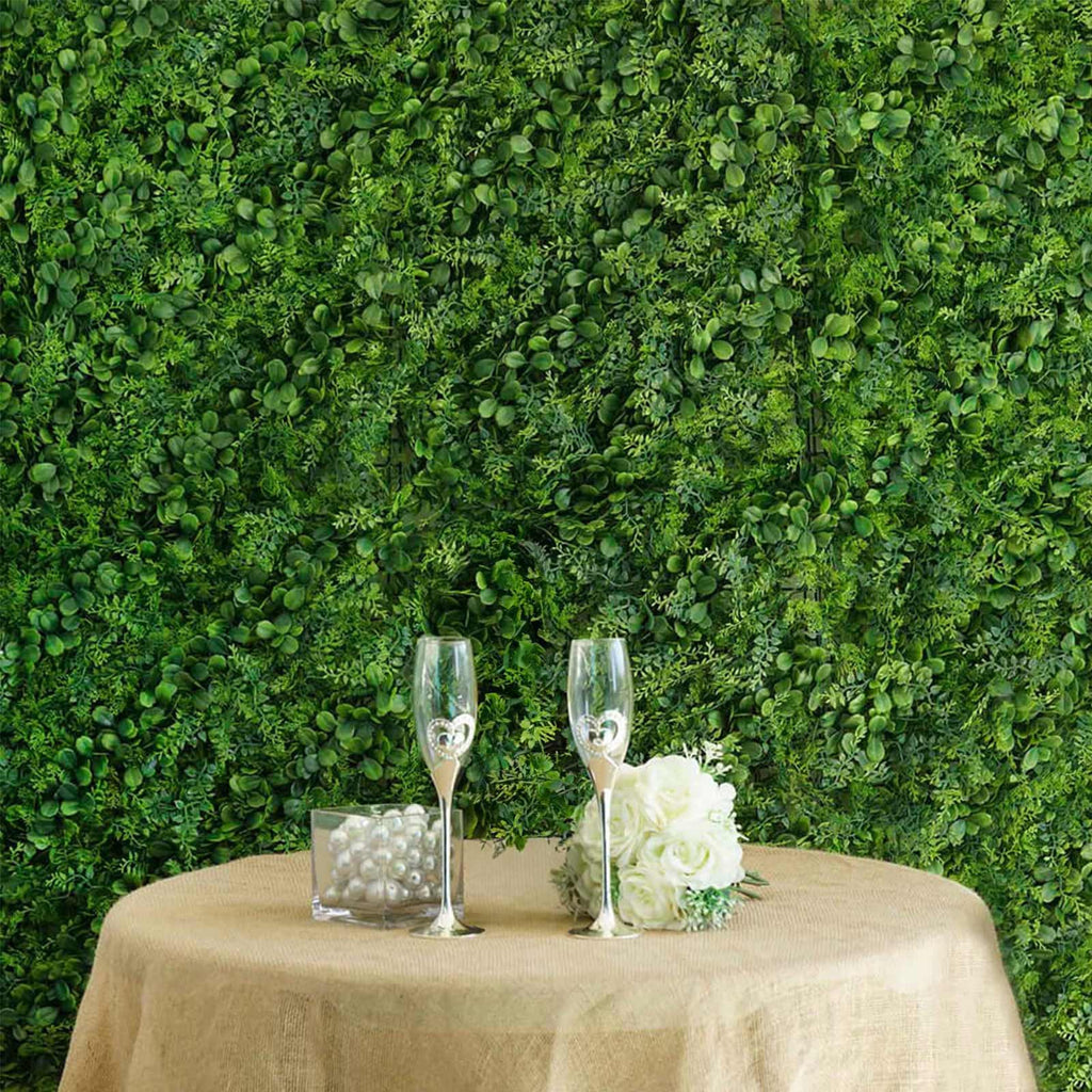 Green Boxwood Hedge Locust and Cypress Garden Wall Backdrop Mat 4 Artificial Panels 11 Sq ft.