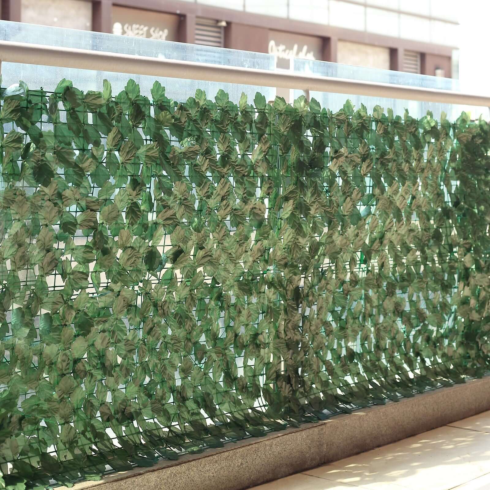 12 Pack Dark Green Artificial Ivy Privacy Screen Fence Wall Panel. Faux Leaf Hedge Greenery Garden Decor - 32 Sq. ft.
