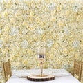 White/Champagne UV Protected Assorted Flower Wall Mat Backdrop 4 Artificial Panels 13 Sq ft.