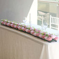 6 Pack Blush Dusty Rose Silk Flower Panel Table Runner. Artificial Floral Arrangements Dining Table Decor - 20x8