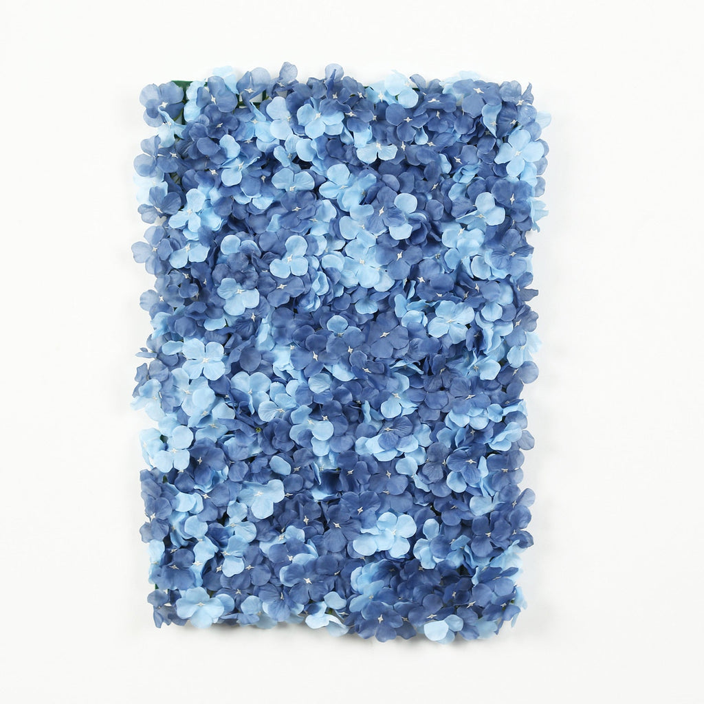 Dusty Blue UV Protected Hydrangea Flower Wall Mat Backdrop 4 Artificial Panels 11 Sq ft.
