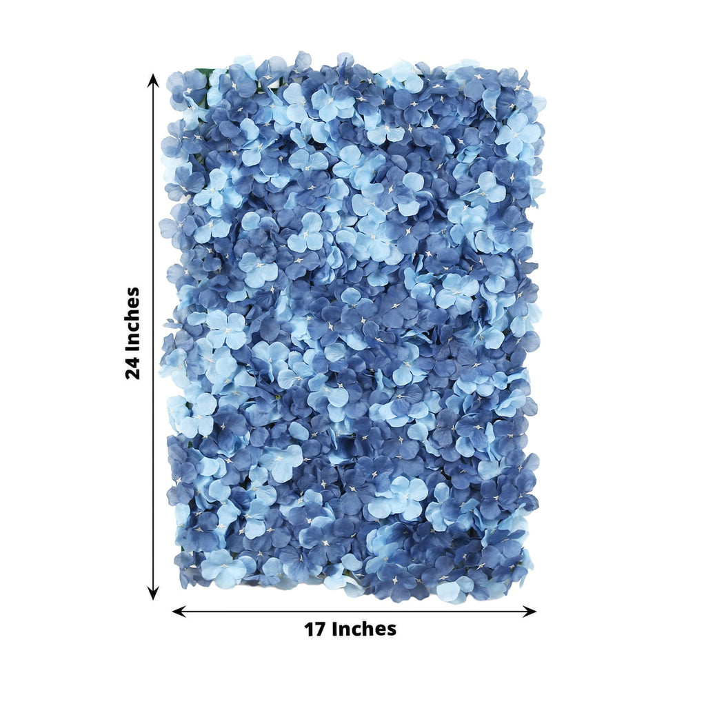 Dusty Blue UV Protected Hydrangea Flower Wall Mat Backdrop 4 Artificial Panels 11 Sq ft.