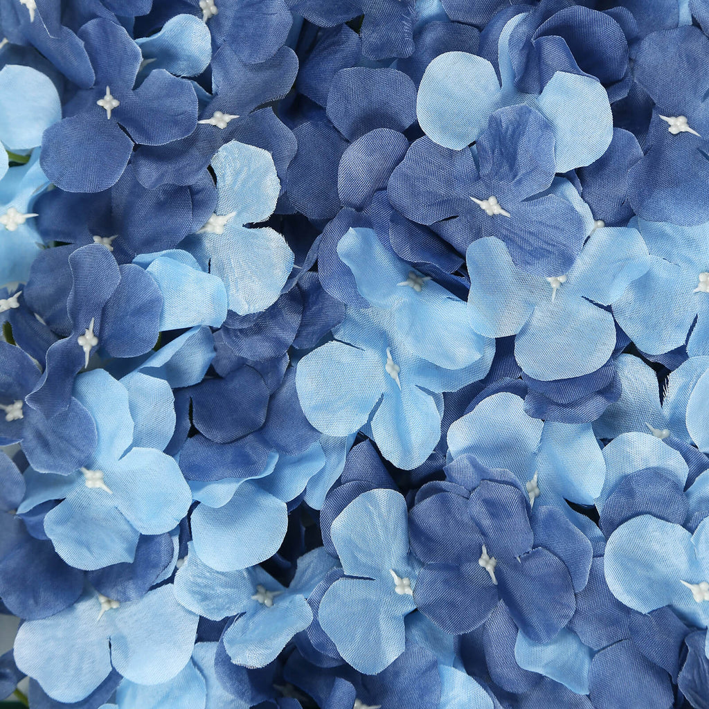 Dusty Blue UV Protected Hydrangea Flower Wall Mat Backdrop 4 Artificial Panels 11 Sq ft.