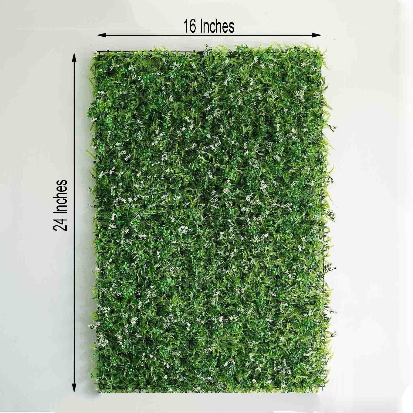 Green Flowery Boxwood Hedge Garden Wall Backdrop Mat 4 Artificial Panels 11 Sq ft.