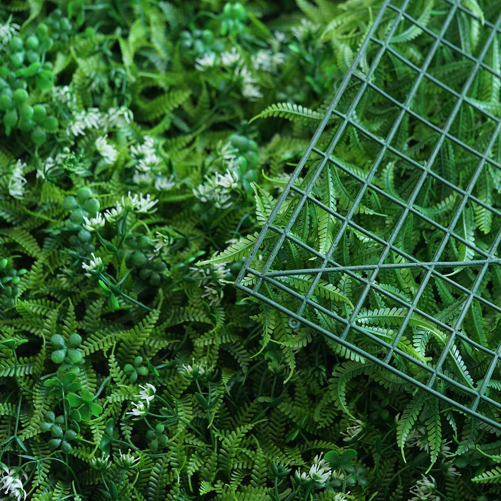 Green Flowery Boxwood Hedge Garden Wall Backdrop Mat 4 Artificial Panels 11 Sq ft.