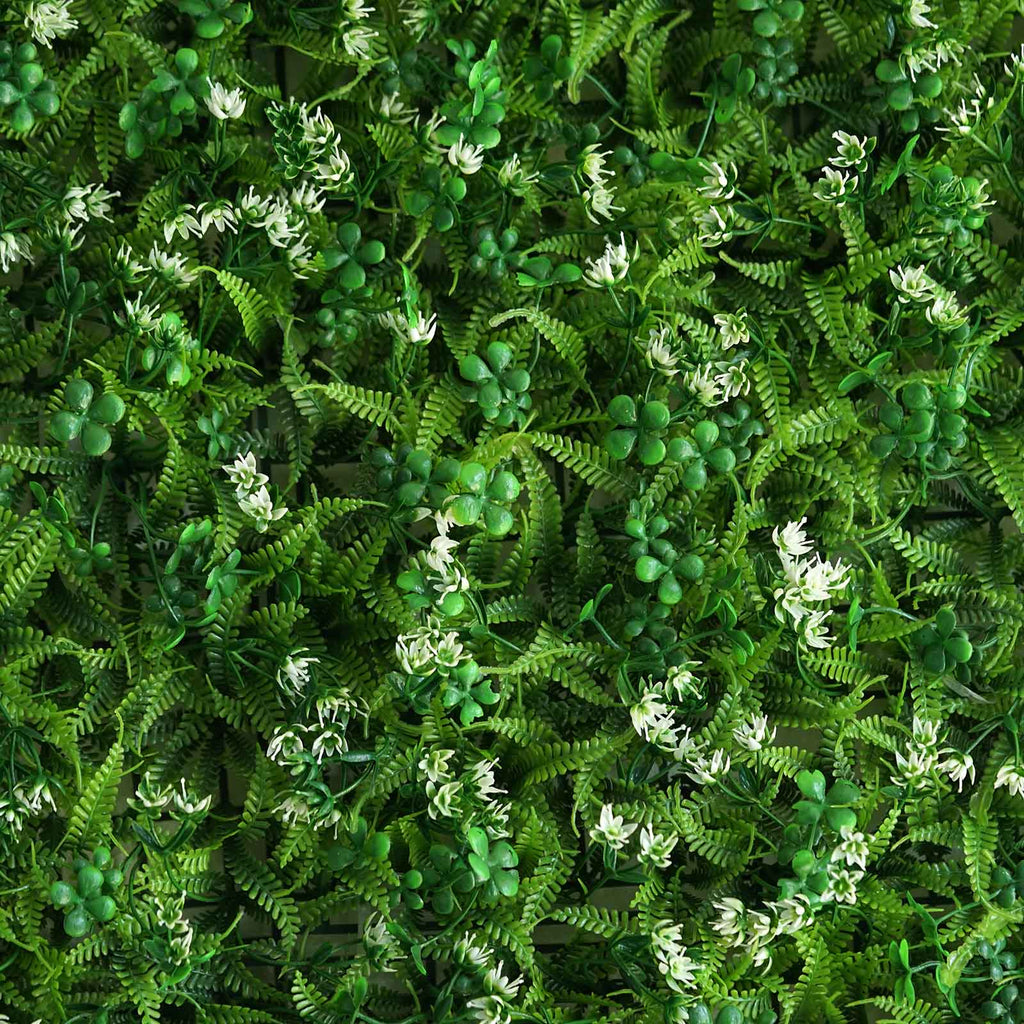 Green Flowery Boxwood Hedge Garden Wall Backdrop Mat 4 Artificial Panels 11 Sq ft.