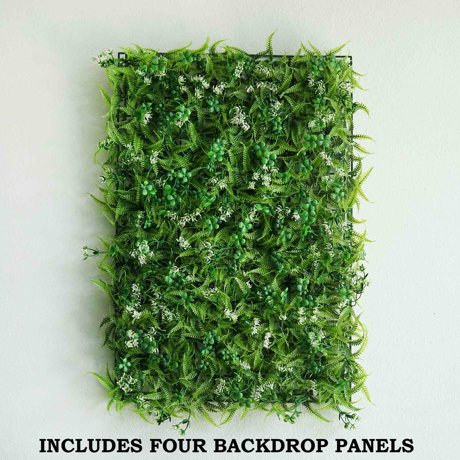 Green Flowery Boxwood Hedge Garden Wall Backdrop Mat 4 Artificial Panels 11 Sq ft.