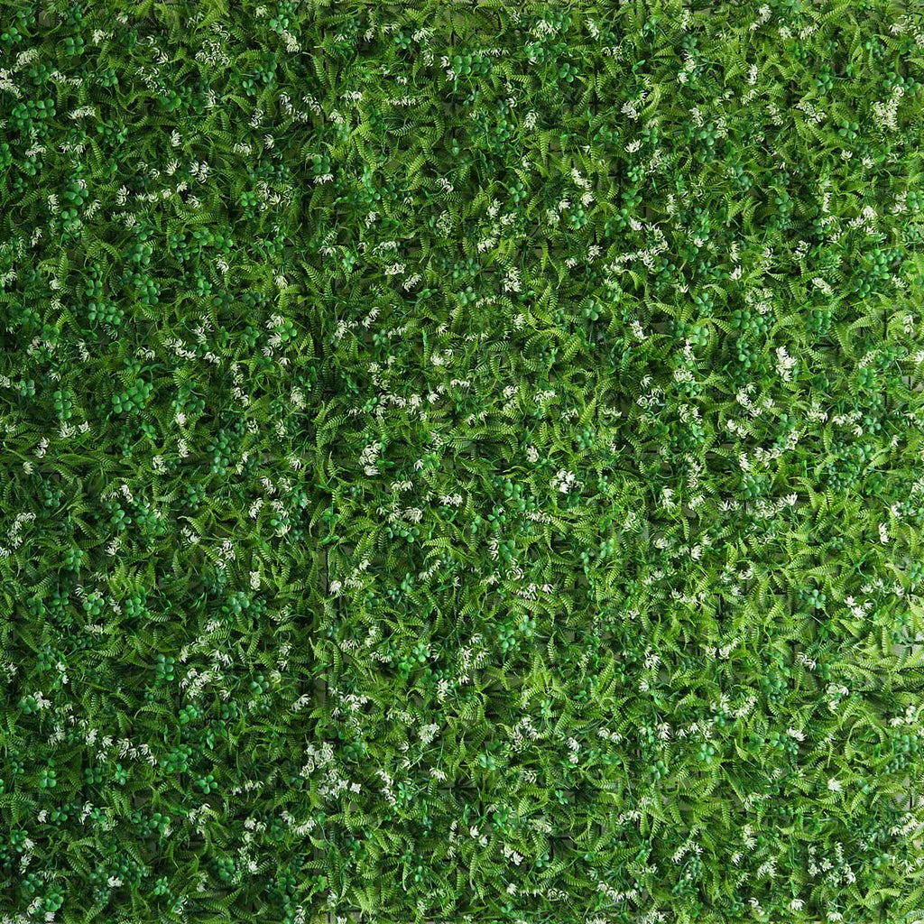 Green Flowery Boxwood Hedge Garden Wall Backdrop Mat 4 Artificial Panels 11 Sq ft.