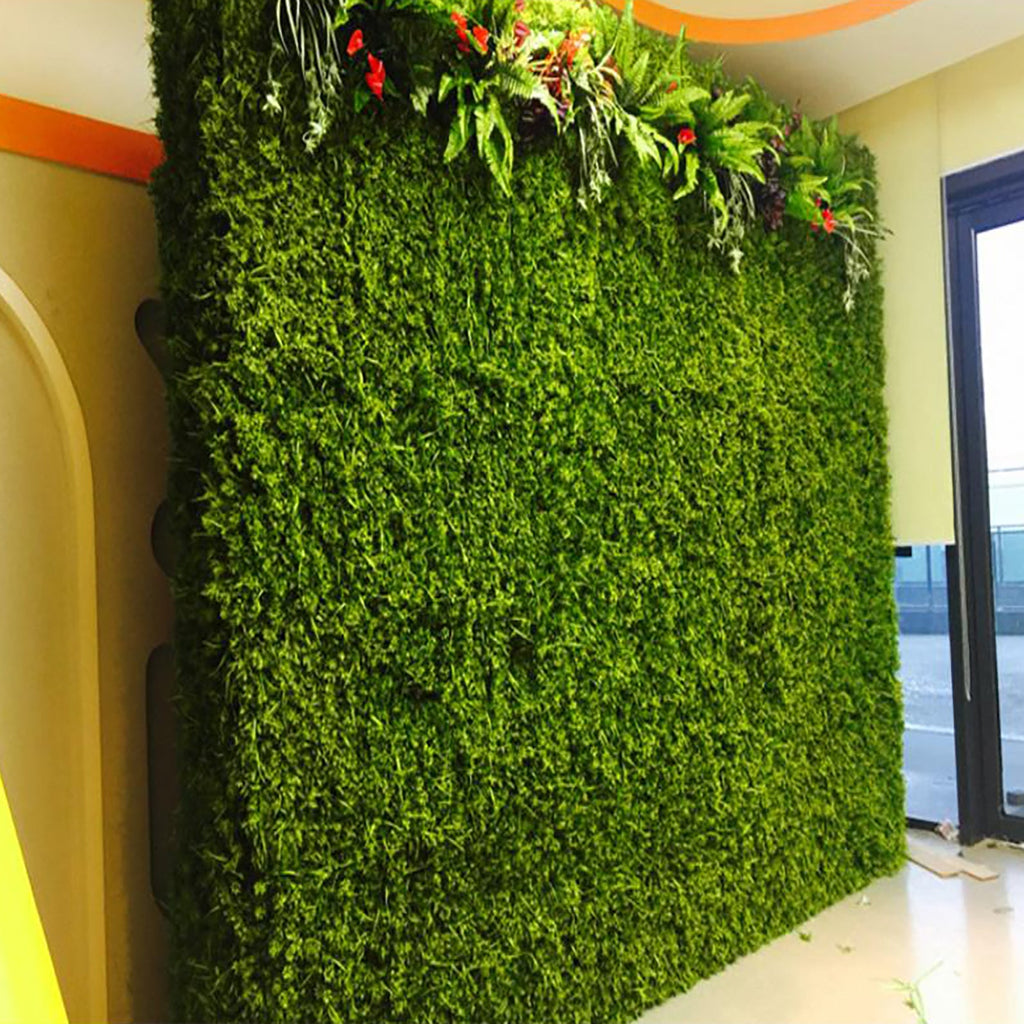 Green Flowery Boxwood Hedge Garden Wall Backdrop Mat 4 Artificial Panels 11 Sq ft.