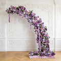 Silk Floral Backdrop for 8ft Half Crescent Wedding Arch – Foam-Backed Artificial Flower Arch in Lavender Lilac Mix with Roses. Hydrangeas & Chrysanthemums