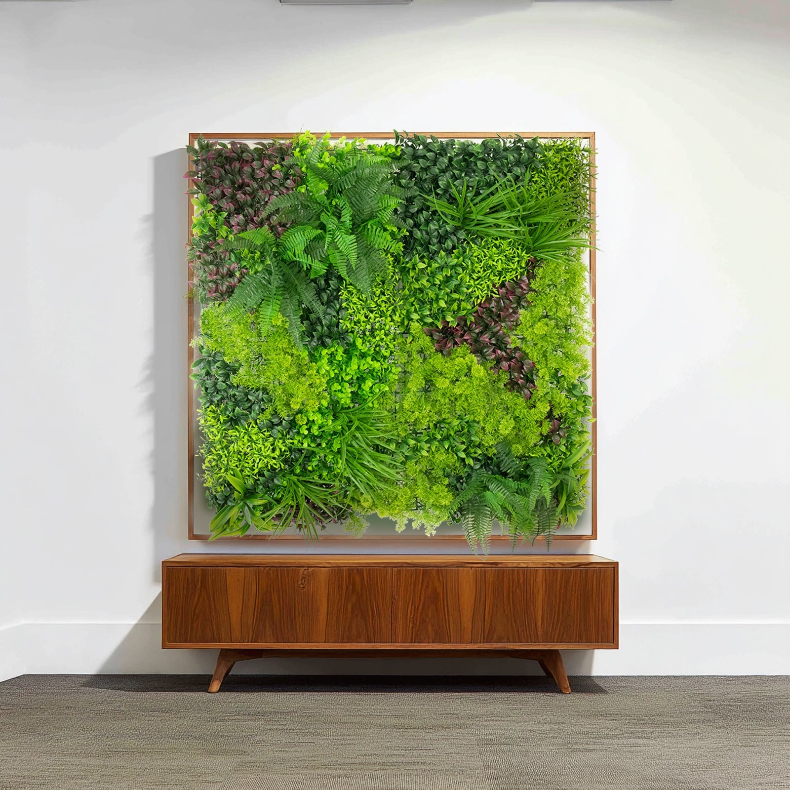 Artificial Grass Wall Panels. 40×40 Greenery Backdrop with Mixed Fern and Ivy Leaves. Outdoor UV-Protected Grass Wall Mat for Events – 2 Panels. Covers 22 Sq. Ft.