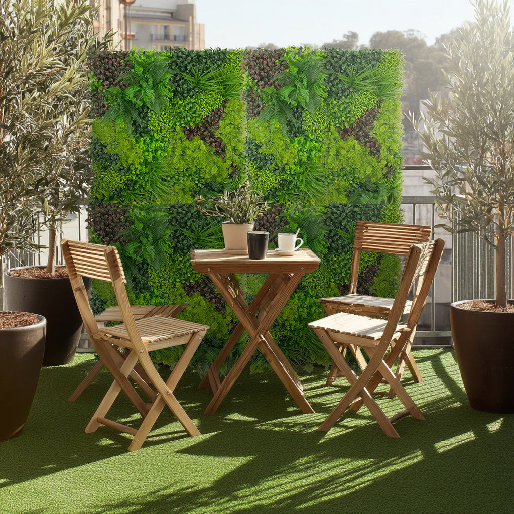 Artificial Grass Wall Panels. 40×40 Greenery Backdrop with Mixed Fern and Ivy Leaves. Outdoor UV-Protected Grass Wall Mat for Events – 2 Panels. Covers 22 Sq. Ft.
