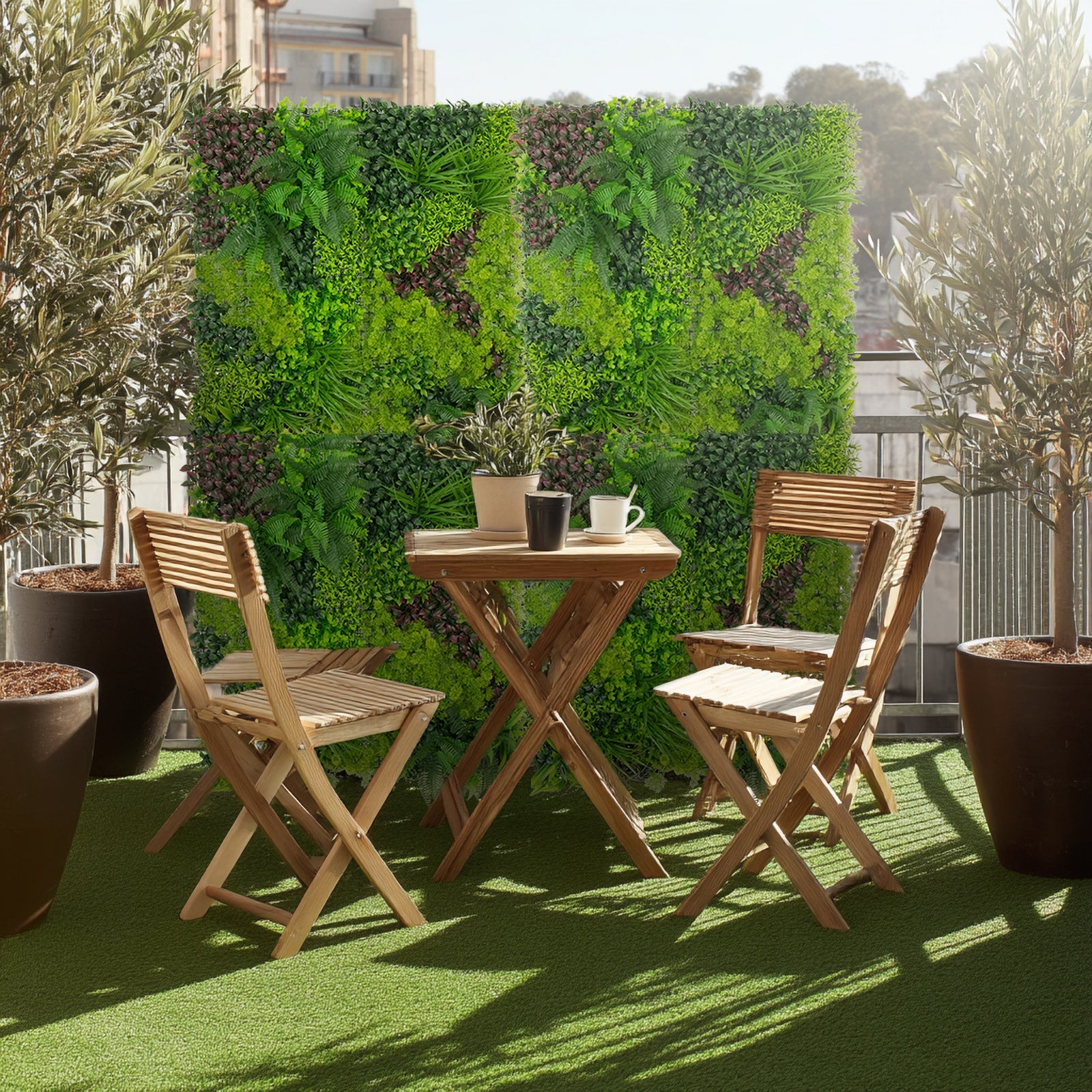 Artificial Grass Wall Panels. 40×40 Greenery Backdrop with Mixed Fern and Ivy Leaves. Outdoor UV-Protected Grass Wall Mat for Events – 2 Panels. Covers 22 Sq. Ft.