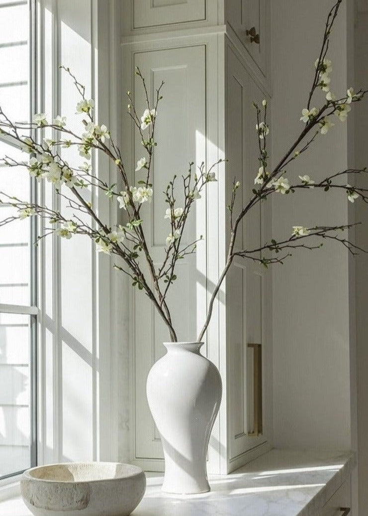 Premium Artificial Flowers  - Cream Artificial Blossom Branch - 57