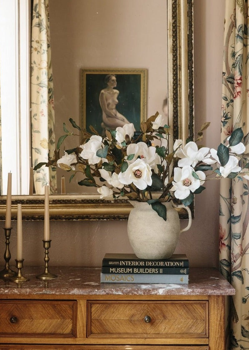 SAVE- Cream Magnolia Fake Flower Branch - 35