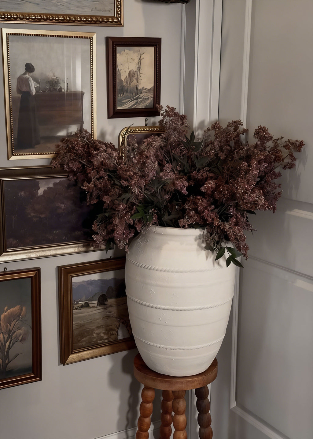 Dusty Mauve Fake Wild Plum Berry Branch - 43