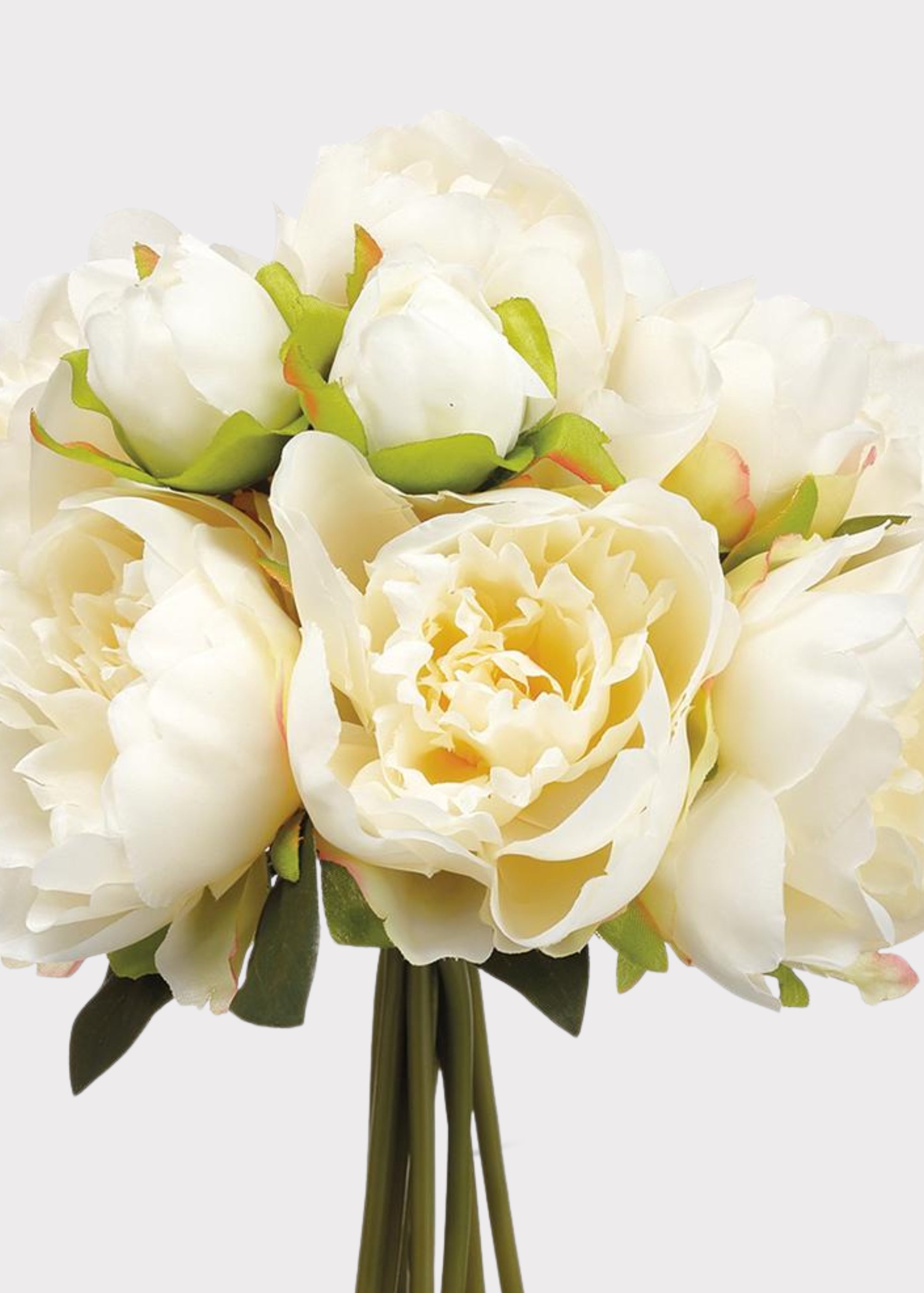 Artificial Peony Flower Bouquet in Cream - 9