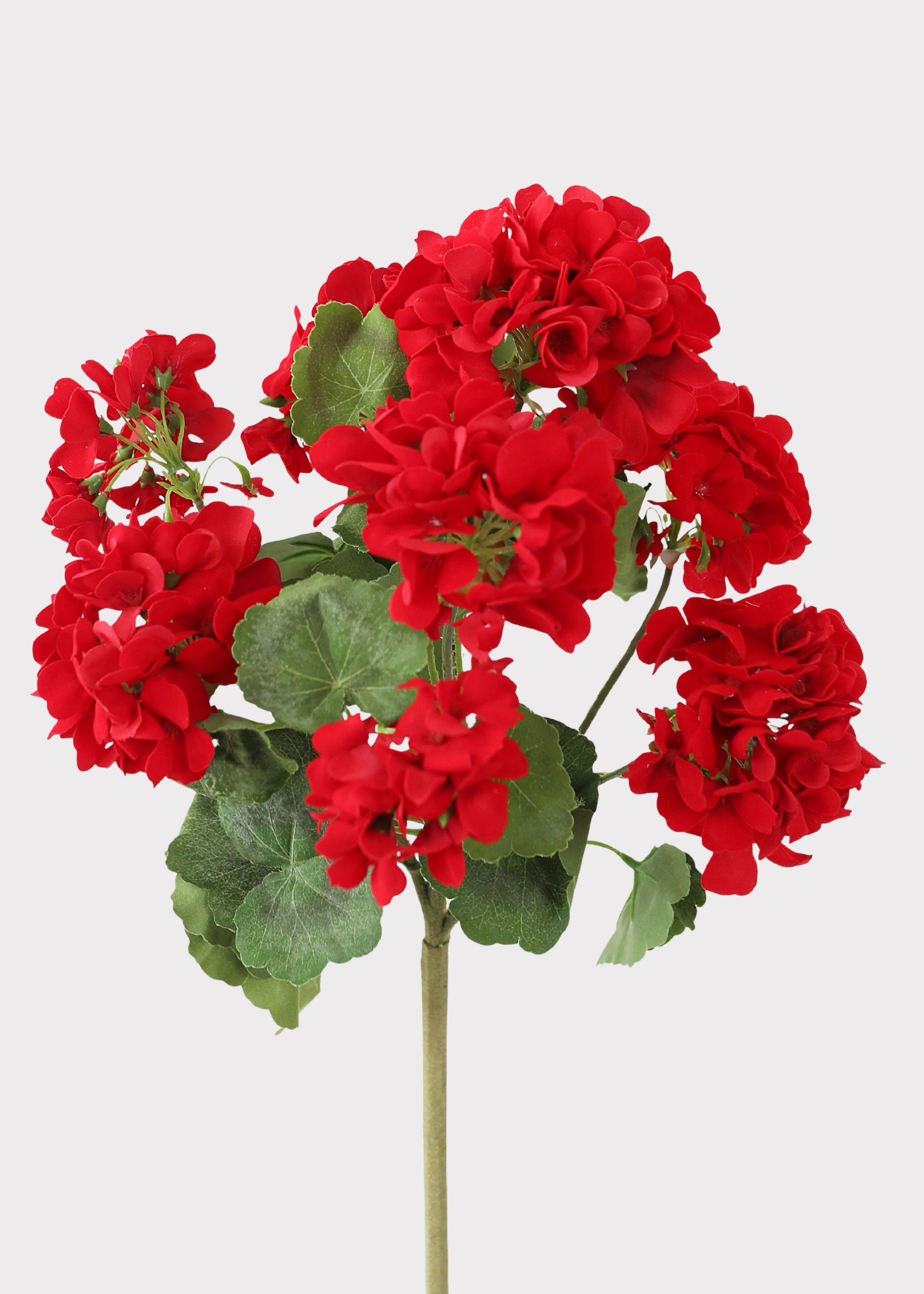 Outdoor Fake Flowers | Water Resistant Outdoor Red Geranium Bush - 18