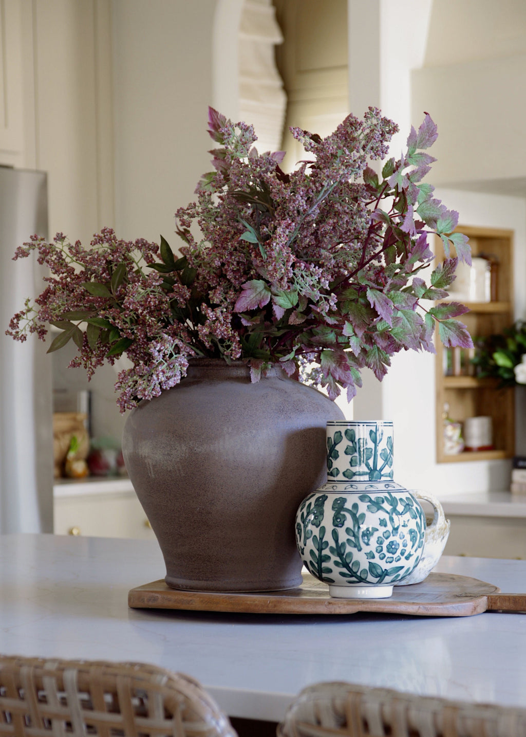 Dusty Mauve Fake Wild Plum Berry Branch - 43