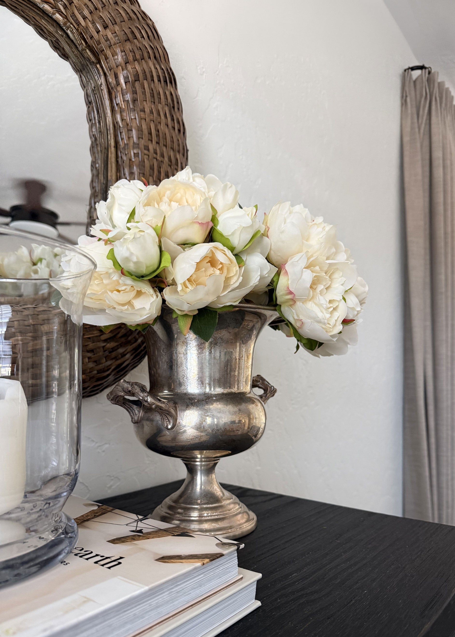 Artificial Peony Flower Bouquet in Cream - 9