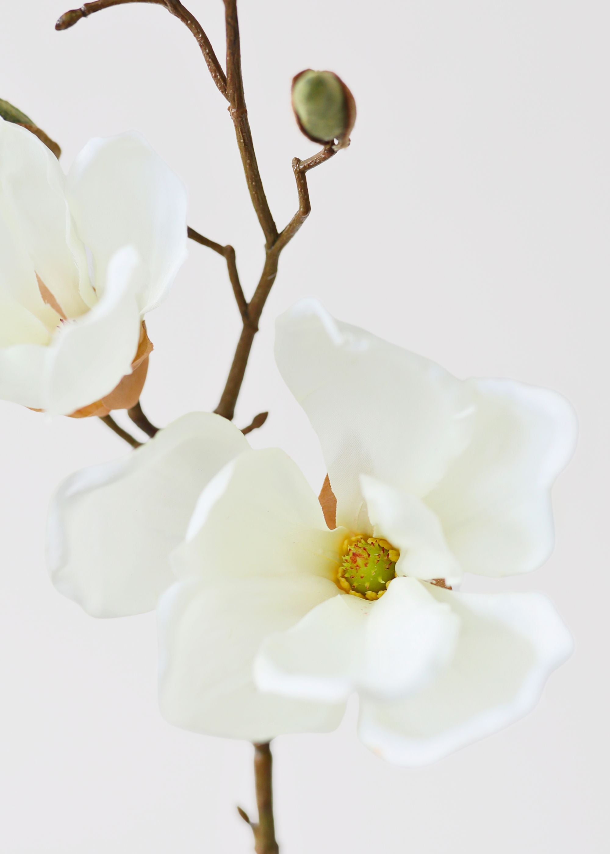 Cream Artificial Magnolia Flower Stem - 19