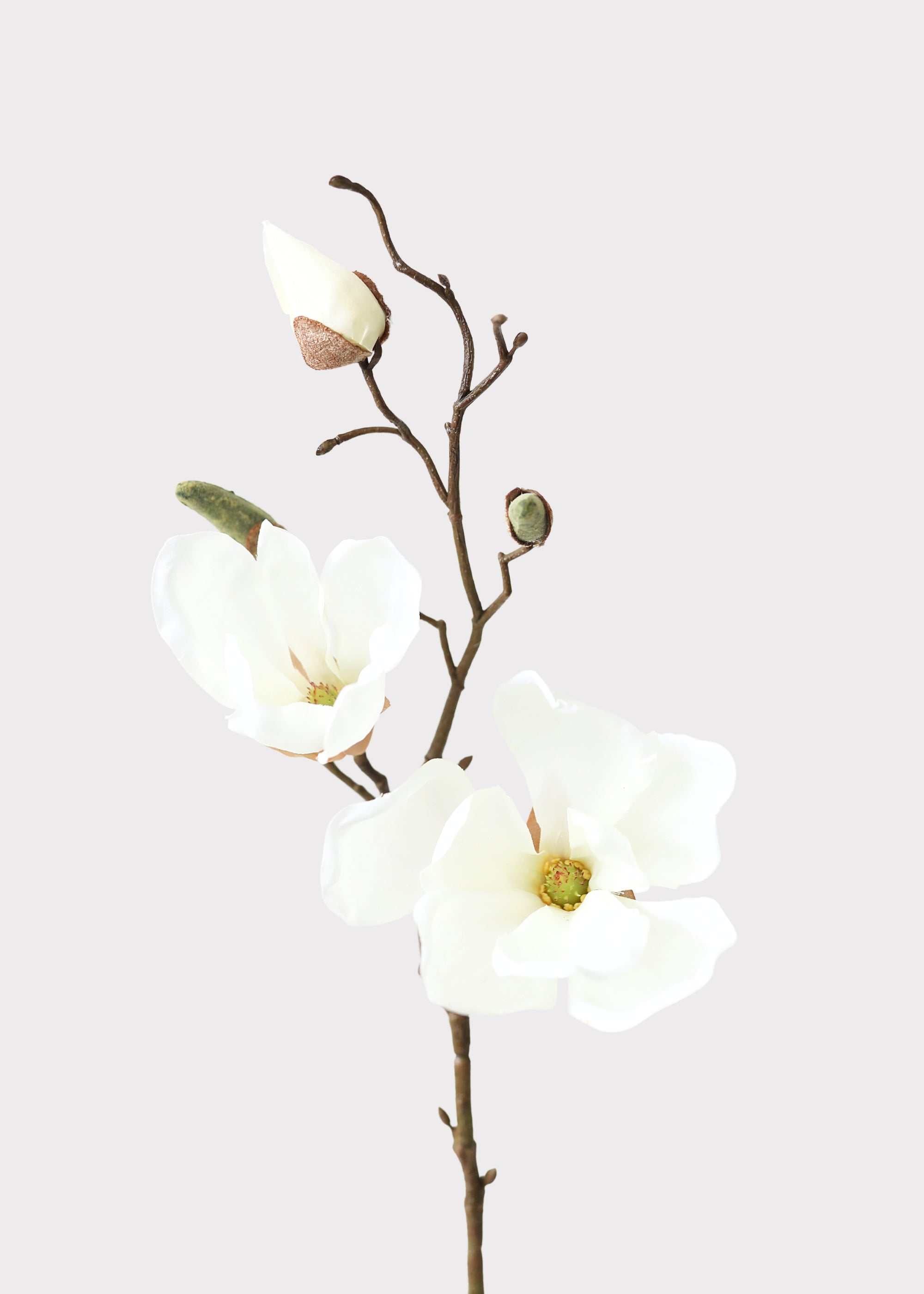 Cream Artificial Magnolia Flower Stem - 19