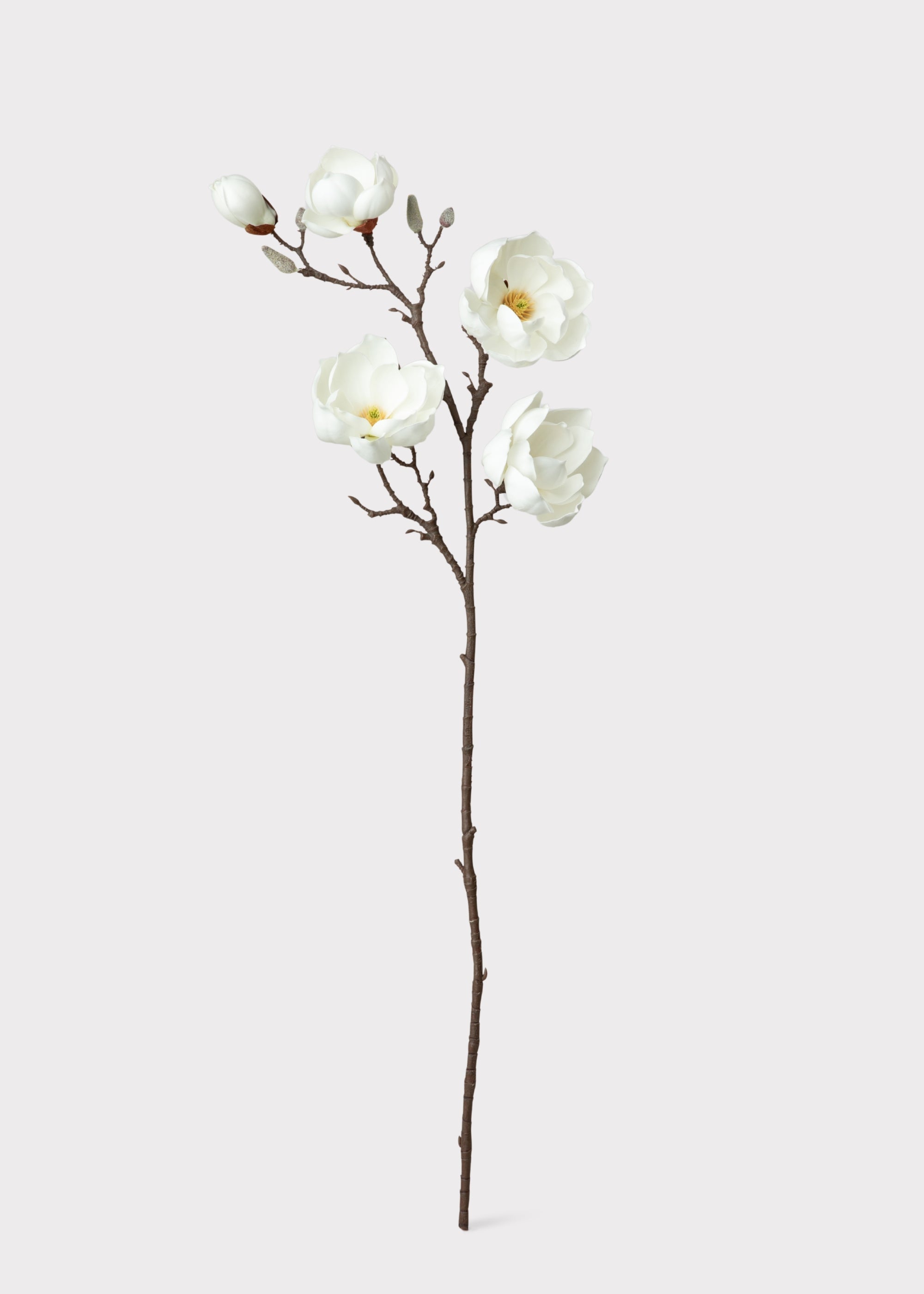 Artificial Magnolia Flower Branch in White - 39