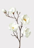 Artificial Magnolia Flower Branch in White - 39