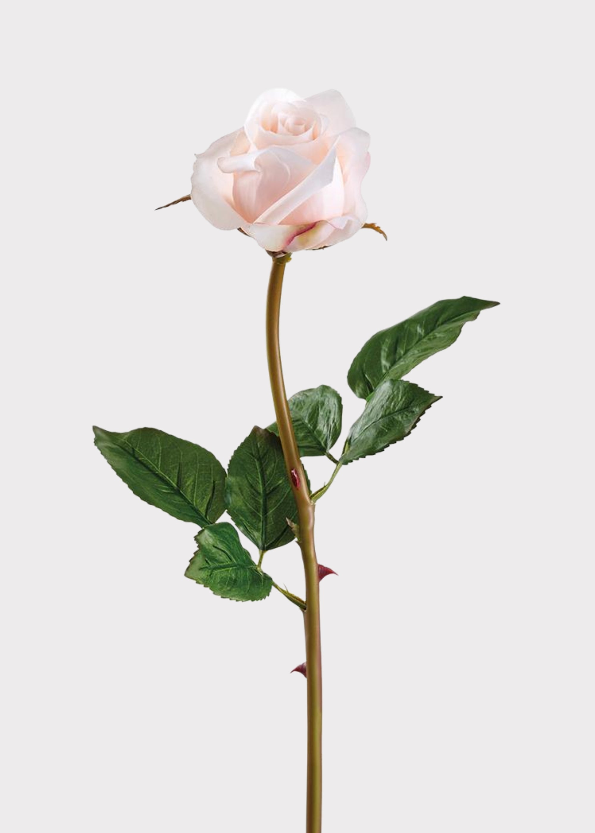 Blush Pink Real Touch Rose Bud Fake Flower - 23