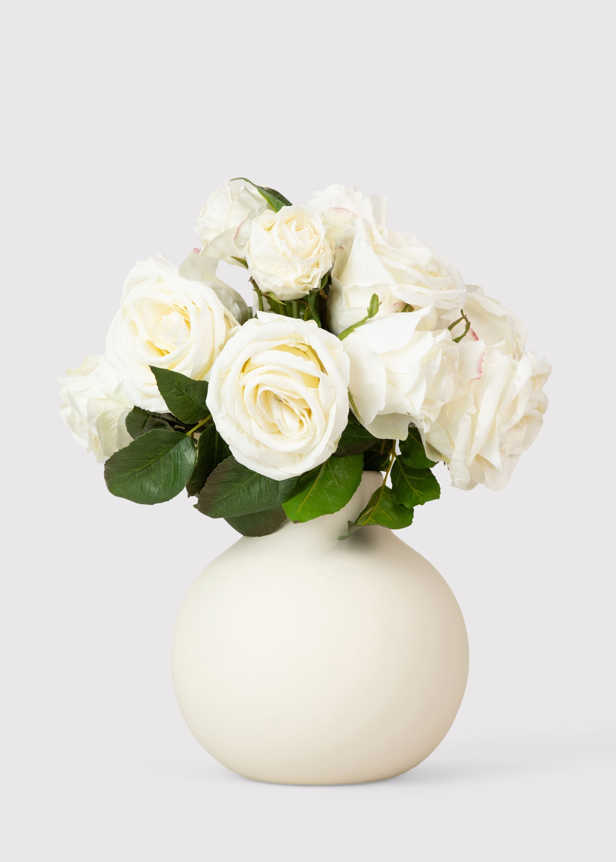 Premium Faux-Ever Rose Bouquet in Cream - 12