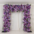 Roll Up Flower Backdrop for Arch Stand - Lavender Lilac with Fabric Backing. 8ftx8ft - Artificial Silk Roses. Hydrangeas & Chrysanthemums for Wedding Backdrop