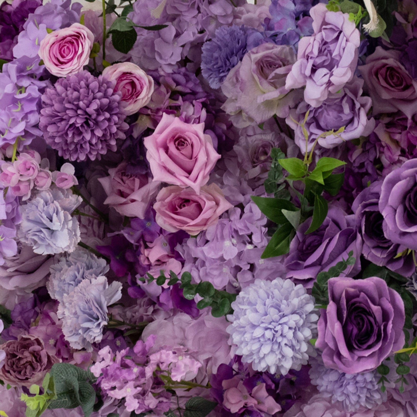 Roll Up Flower Backdrop for Arch Stand - Lavender Lilac with Fabric Backing. 8ftx8ft - Artificial Silk Roses. Hydrangeas & Chrysanthemums for Wedding Backdrop