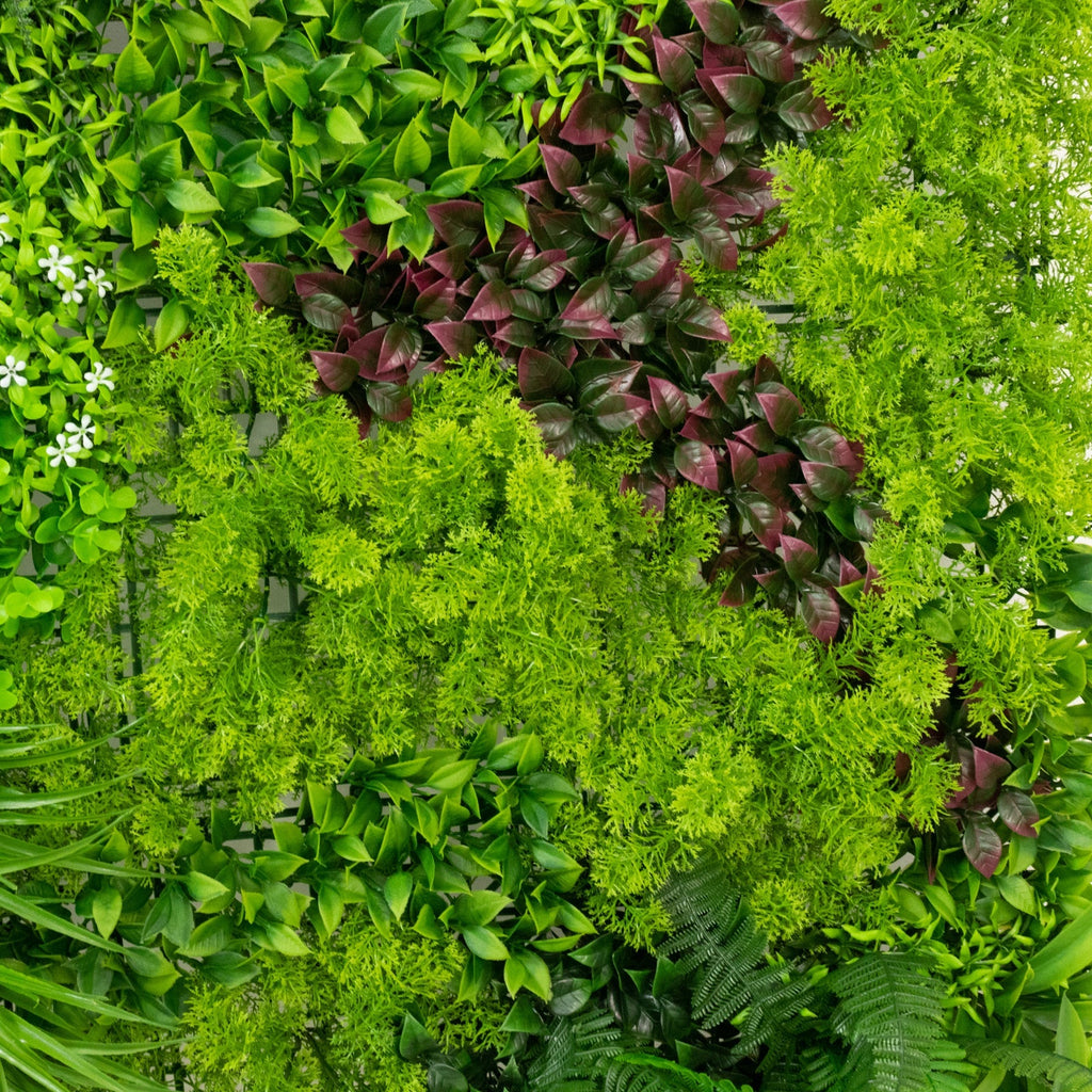 Artificial Grass Wall Panels. 40×40 Greenery Backdrop with Mixed Fern and Ivy Leaves. Outdoor UV-Protected Grass Wall Mat for Events – 2 Panels. Covers 22 Sq. Ft.