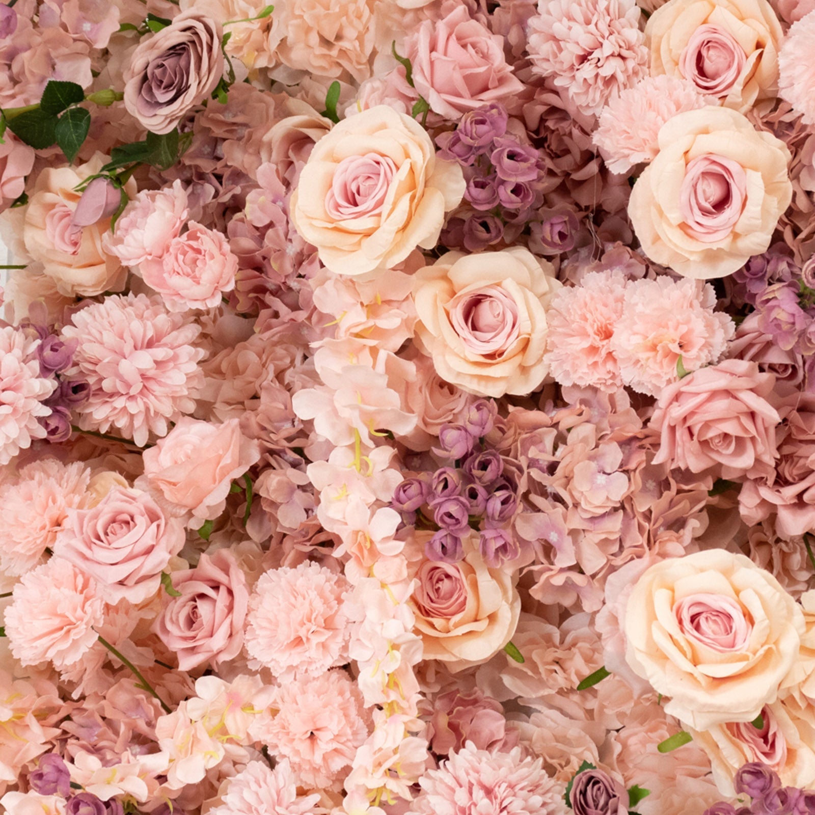 Roll Up Flower Backdrop for Arch Stand - Dusty Rose with Fabric Backing. 8ftx8ft - Artificial Silk Roses. Hydrangeas & Chrysanthemums for Wedding Backdrop