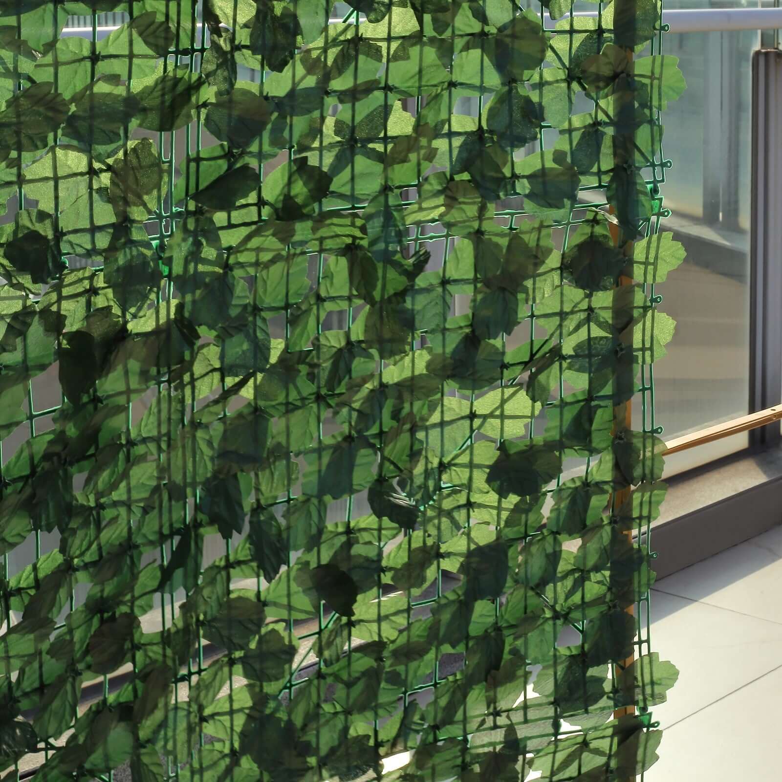 12 Pack Dark Green Artificial Ivy Privacy Screen Fence Wall Panel. Faux Leaf Hedge Greenery Garden Decor - 32 Sq. ft.