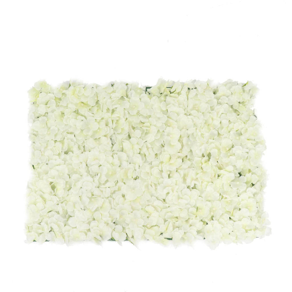 Cream UV Protected Hydrangea Flower Wall Mat Backdrop - 4 Artificial Panels 11 Sq ft.