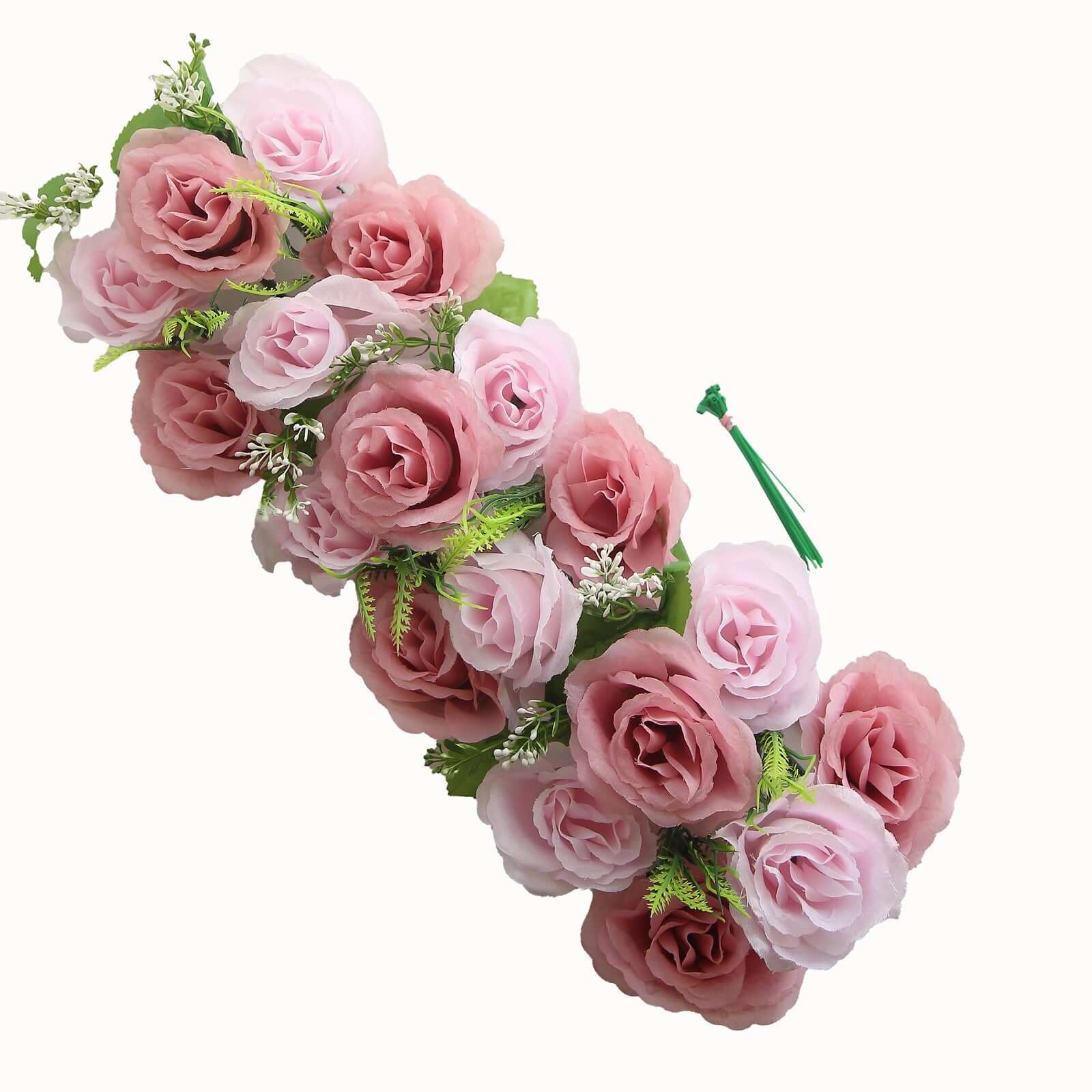6 Pack Blush Dusty Rose Silk Flower Panel Table Runner. Artificial Floral Arrangements Dining Table Decor - 20x8