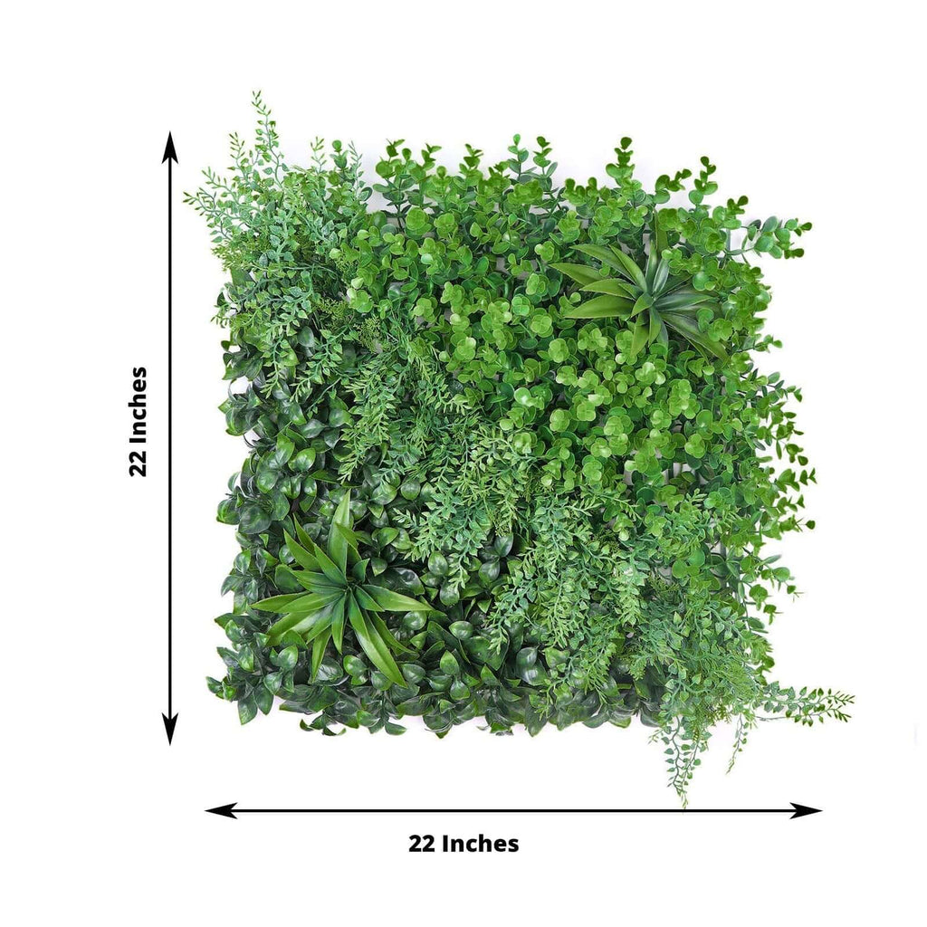 Boxwood/Fern Greenery Garden Wall. Grass Backdrop Mat. Indoor/Outdoor UV Protected Assorted Foliage 4 Artificial Panels 13 Sq. ft.
