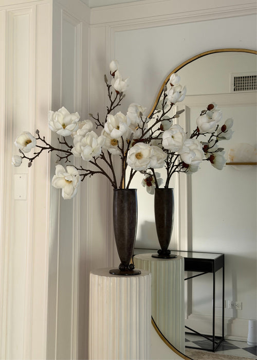 Artificial Magnolia Flower Branch in White - 39