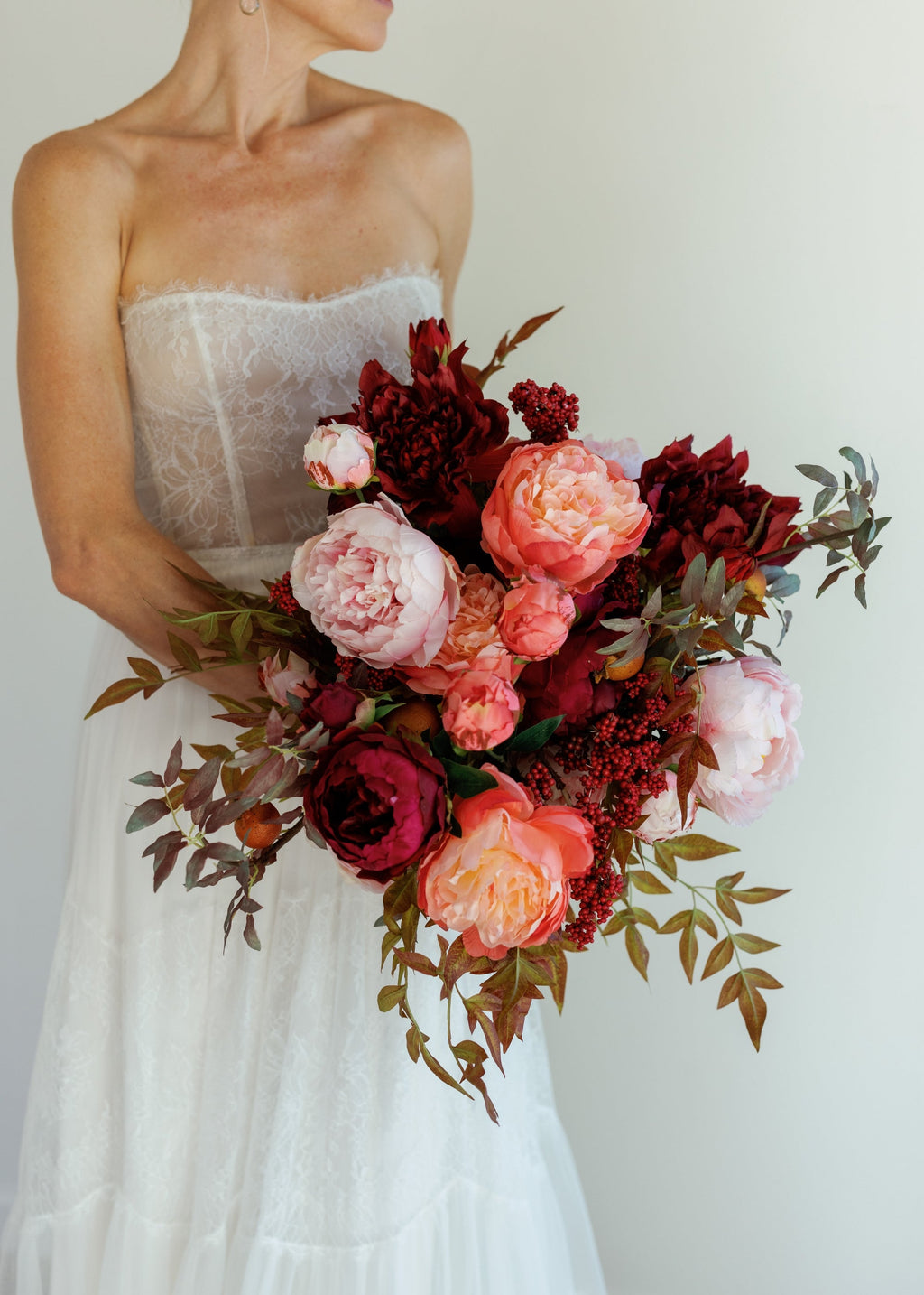 Pink Peony Faux Flower Bundle of Peonies - 21
