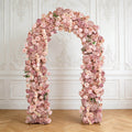 Flower Arch Backdrop Mixed Dusty Rose 4ft x 8ft Artificial Silk Roses. Hydrangeas & Chrysanthemums Floral Arrangement for Round Top Double Arch Stand
