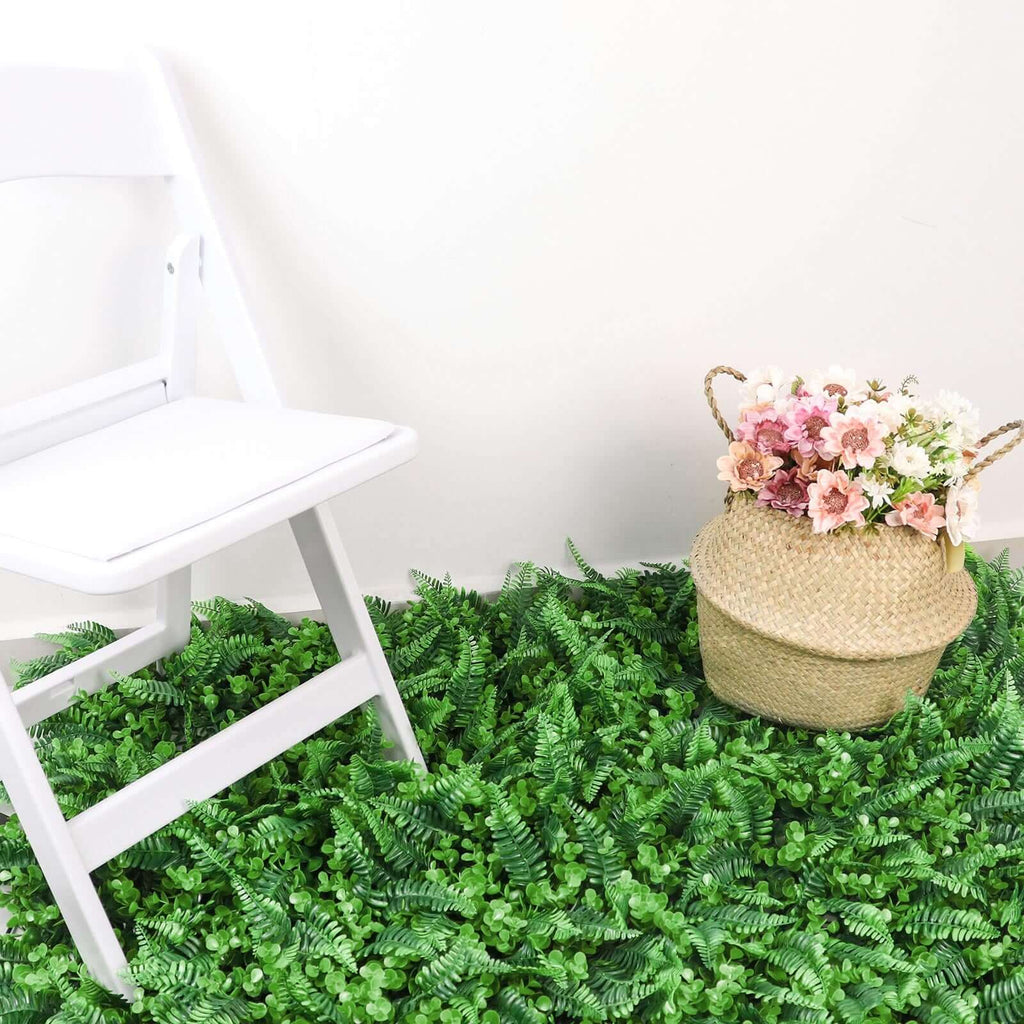 Artificial Boston Fern Eucalyptus Boxwood Greenery Garden Wall. Grass Backdrop Mat. Indoor/Outdoor UV Protected Assorted Foliage 4 Panels 12 Sq. ft.