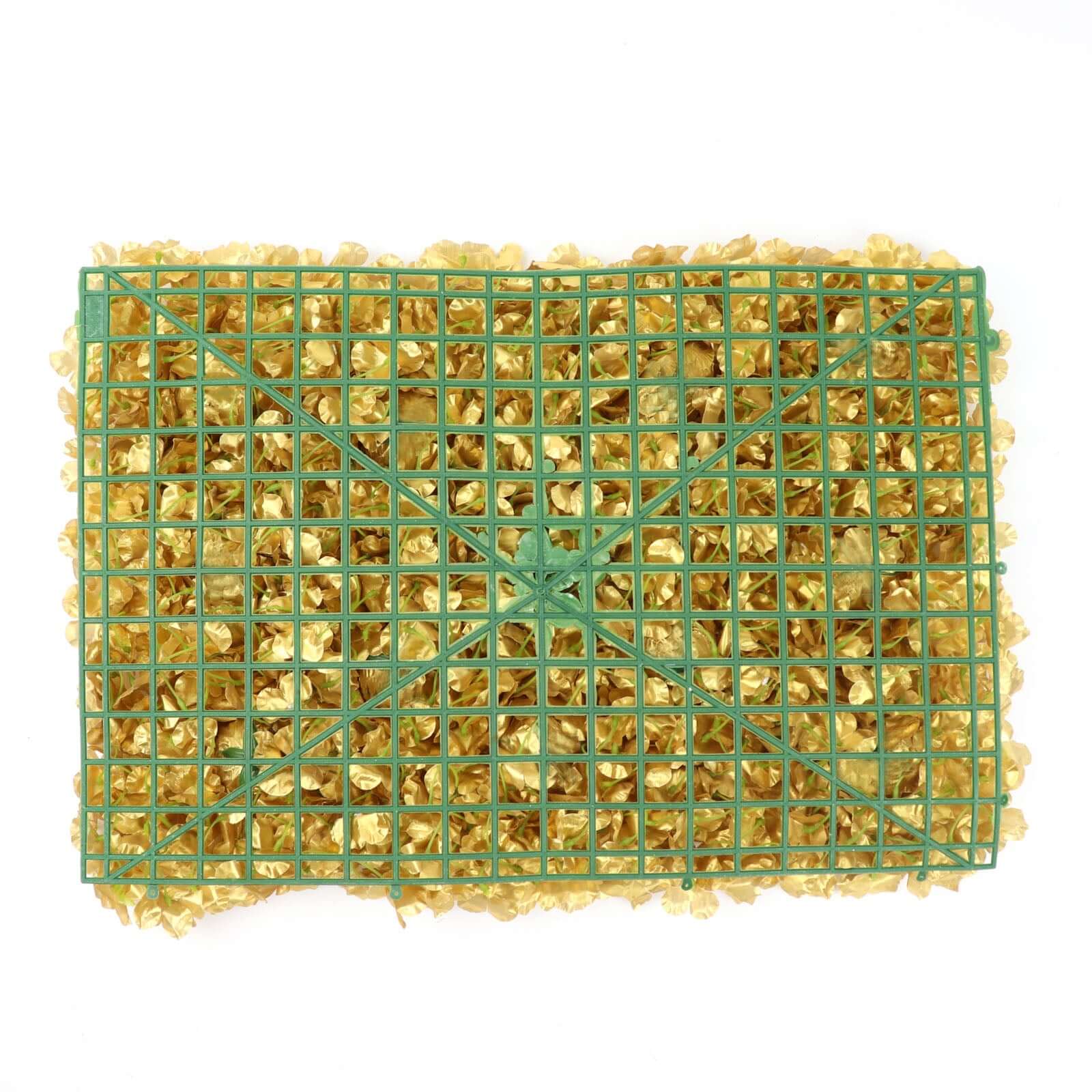 Gold UV Protected Hydrangea Flower Wall Mat Backdrop 4 Artificial Panels 11 Sq ft.