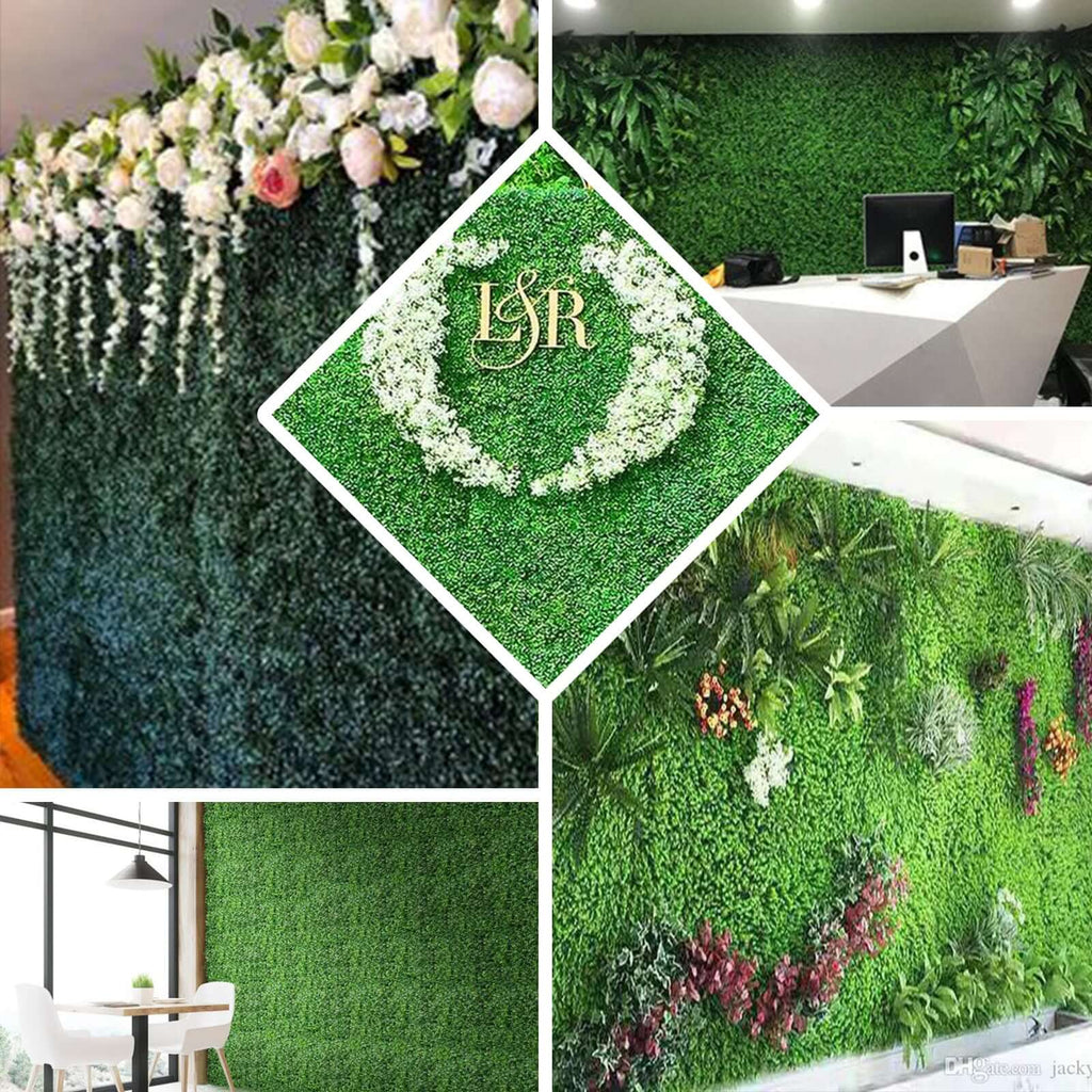Green Boxwood Hedge Locust and Cypress Garden Wall Backdrop Mat 4 Artificial Panels 11 Sq ft.